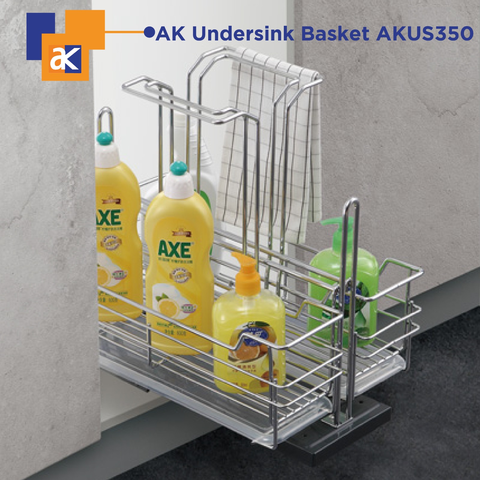 Buy Ak Soft Close Undersink Basket - 350mm - 280x450x360 Online | Manufacturing Production Services | Qetaat.com